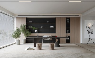 现代家居书房3D模型下载